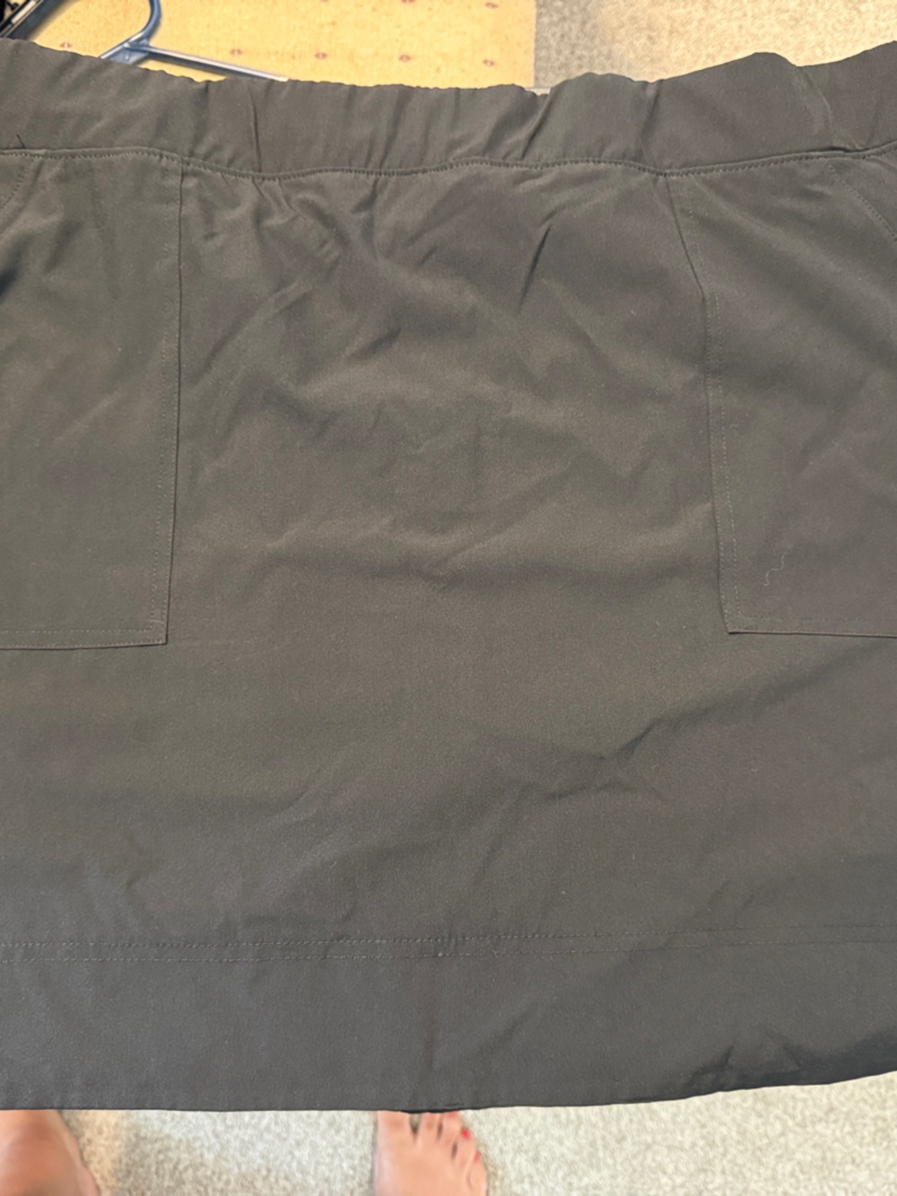 RBX Black Women’s Elastic-Waist Skort with Front Pockets